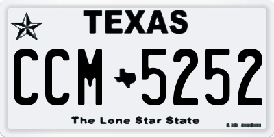 TX license plate CCM5252