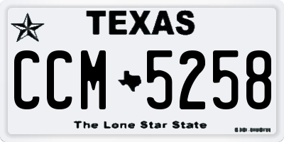 TX license plate CCM5258