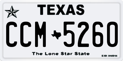 TX license plate CCM5260