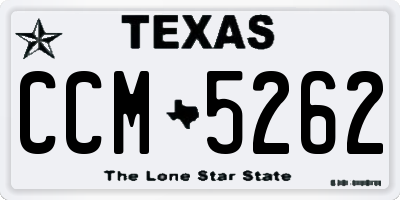 TX license plate CCM5262