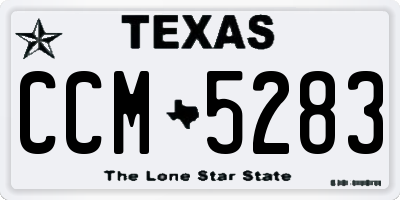 TX license plate CCM5283