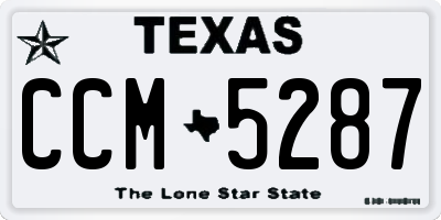 TX license plate CCM5287