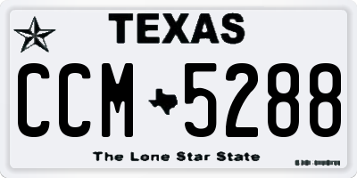 TX license plate CCM5288