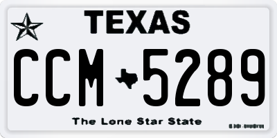 TX license plate CCM5289