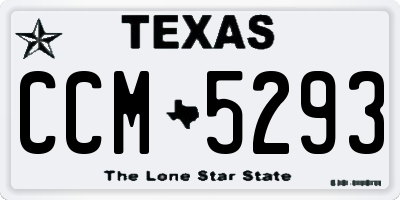TX license plate CCM5293