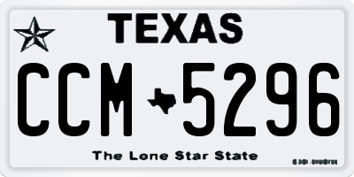 TX license plate CCM5296