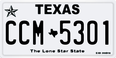 TX license plate CCM5301