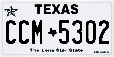 TX license plate CCM5302
