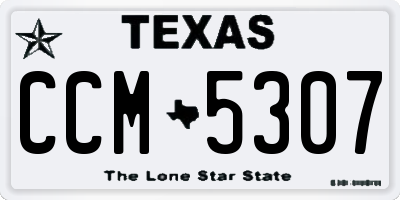 TX license plate CCM5307