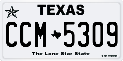 TX license plate CCM5309