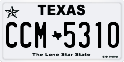 TX license plate CCM5310