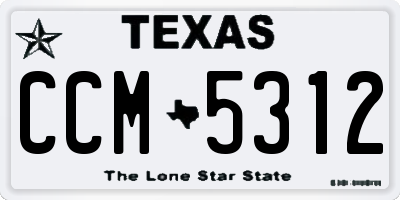 TX license plate CCM5312