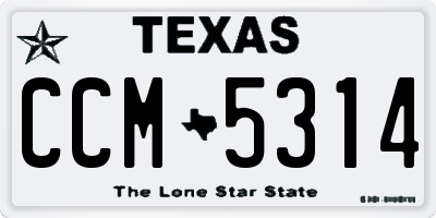 TX license plate CCM5314