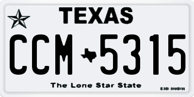 TX license plate CCM5315