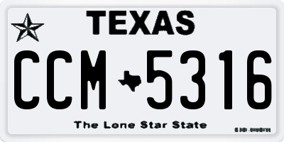 TX license plate CCM5316