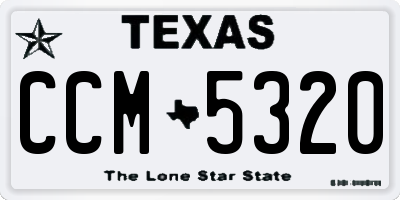 TX license plate CCM5320