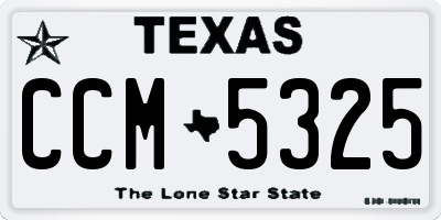 TX license plate CCM5325