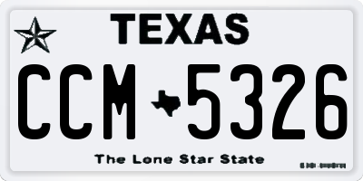 TX license plate CCM5326