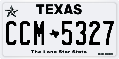 TX license plate CCM5327