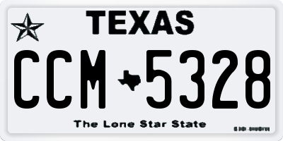 TX license plate CCM5328