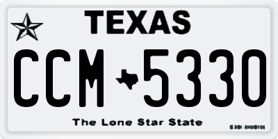 TX license plate CCM5330