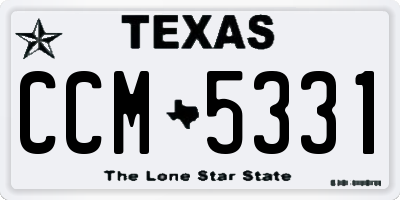 TX license plate CCM5331