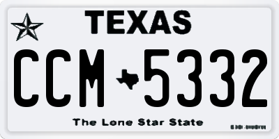 TX license plate CCM5332