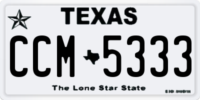 TX license plate CCM5333