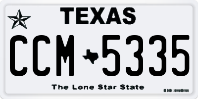 TX license plate CCM5335