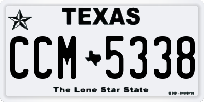 TX license plate CCM5338