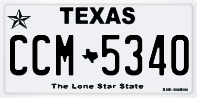 TX license plate CCM5340