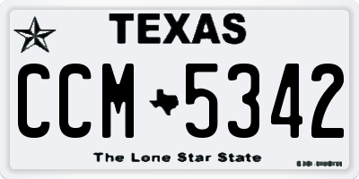 TX license plate CCM5342