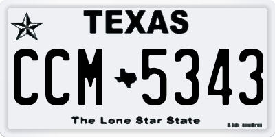 TX license plate CCM5343
