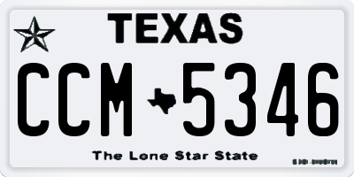 TX license plate CCM5346