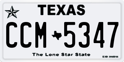 TX license plate CCM5347