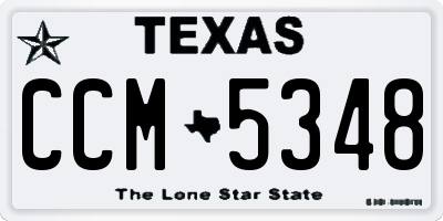TX license plate CCM5348