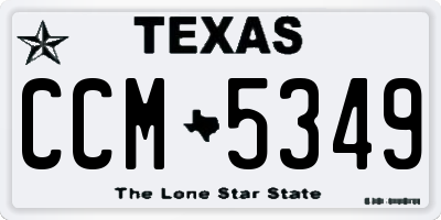 TX license plate CCM5349