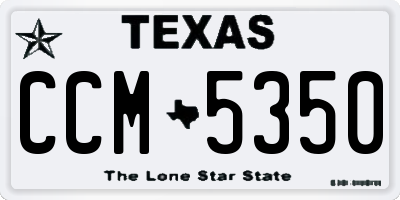 TX license plate CCM5350