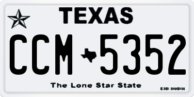 TX license plate CCM5352
