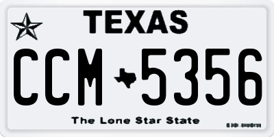 TX license plate CCM5356