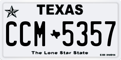 TX license plate CCM5357