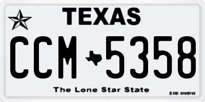TX license plate CCM5358