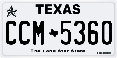 TX license plate CCM5360