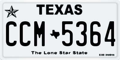 TX license plate CCM5364