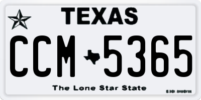 TX license plate CCM5365