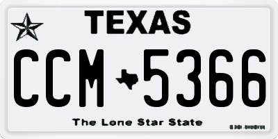 TX license plate CCM5366