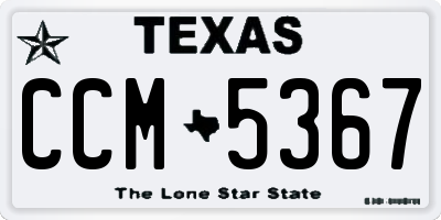 TX license plate CCM5367