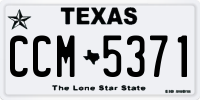 TX license plate CCM5371