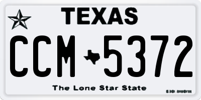 TX license plate CCM5372