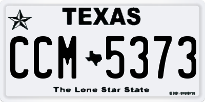 TX license plate CCM5373